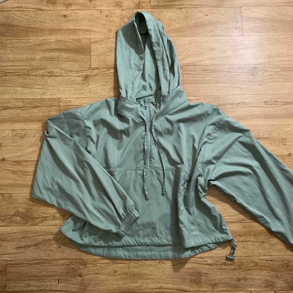 girlfriend collective half-zip windbreaker jacket